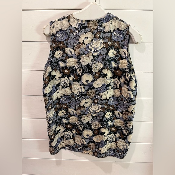 VERO MODA • Vintage Floral Silk Sleeveless Top • Size M - Picture 6 of 9